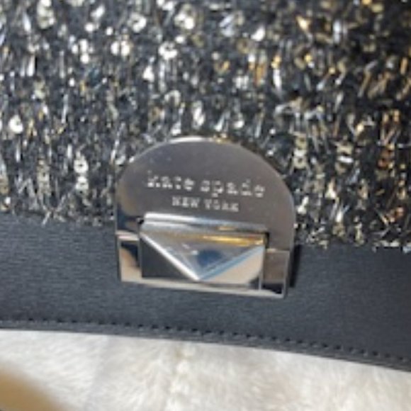 KATE SPADE NWOT BLACK SILVER HAND/SHOULDER/CROSSBODY BAG - Picture 2 of 13